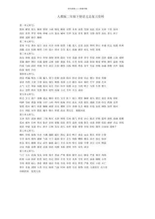 人教版二年级下册语文总复习资料(分类整理)