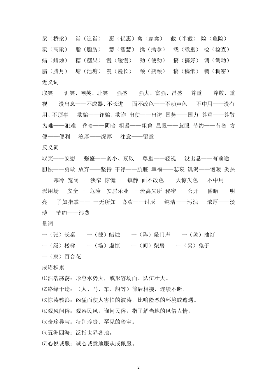 人教版五年级下语文第三单元知识点精华及汇总_第2页