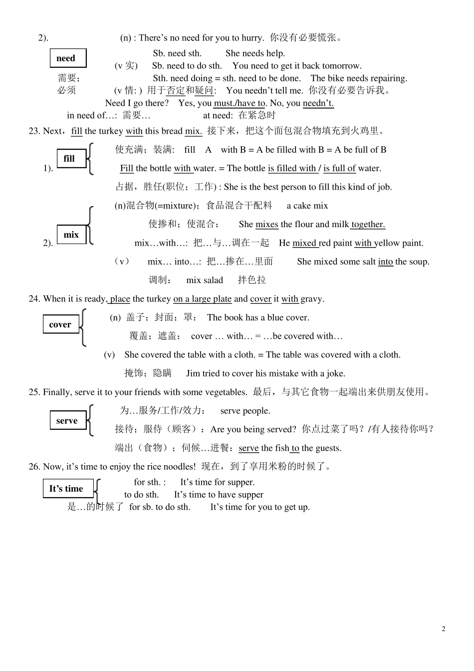 人教版八年级上册英语unit8详细知识点_第2页