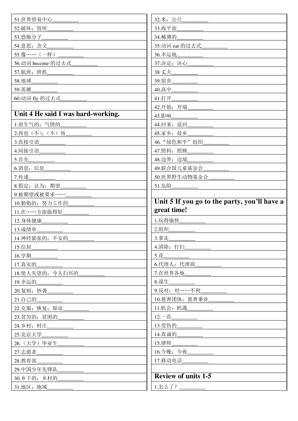 人教版八年级下册英语单词默写(可直接打印)_第3页