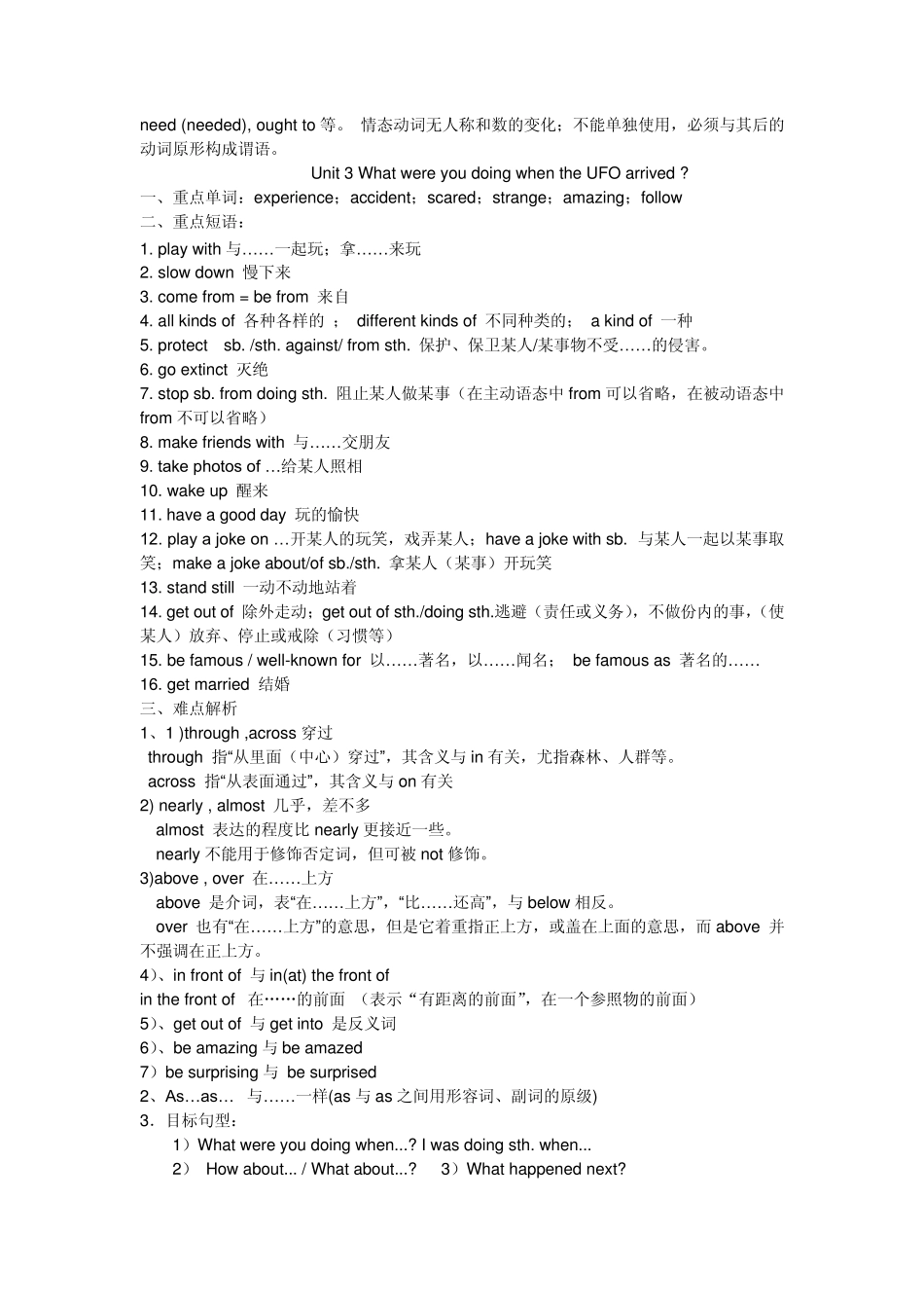 人教版八年级下册英语重点词汇,短语,句型,语法总结_第3页