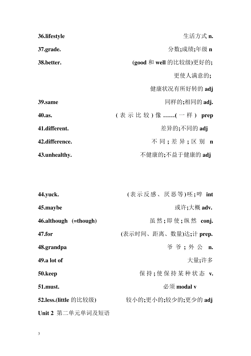 人教版八年级英语上册单词表_第3页