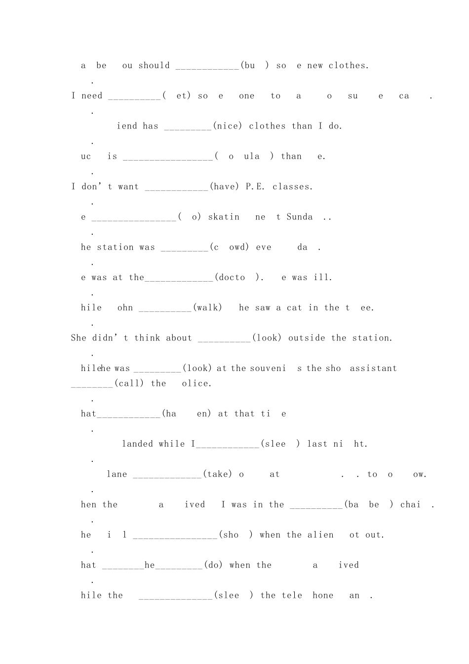 人教版八年级英语下册一二单元给单词的适当形式填空_第2页