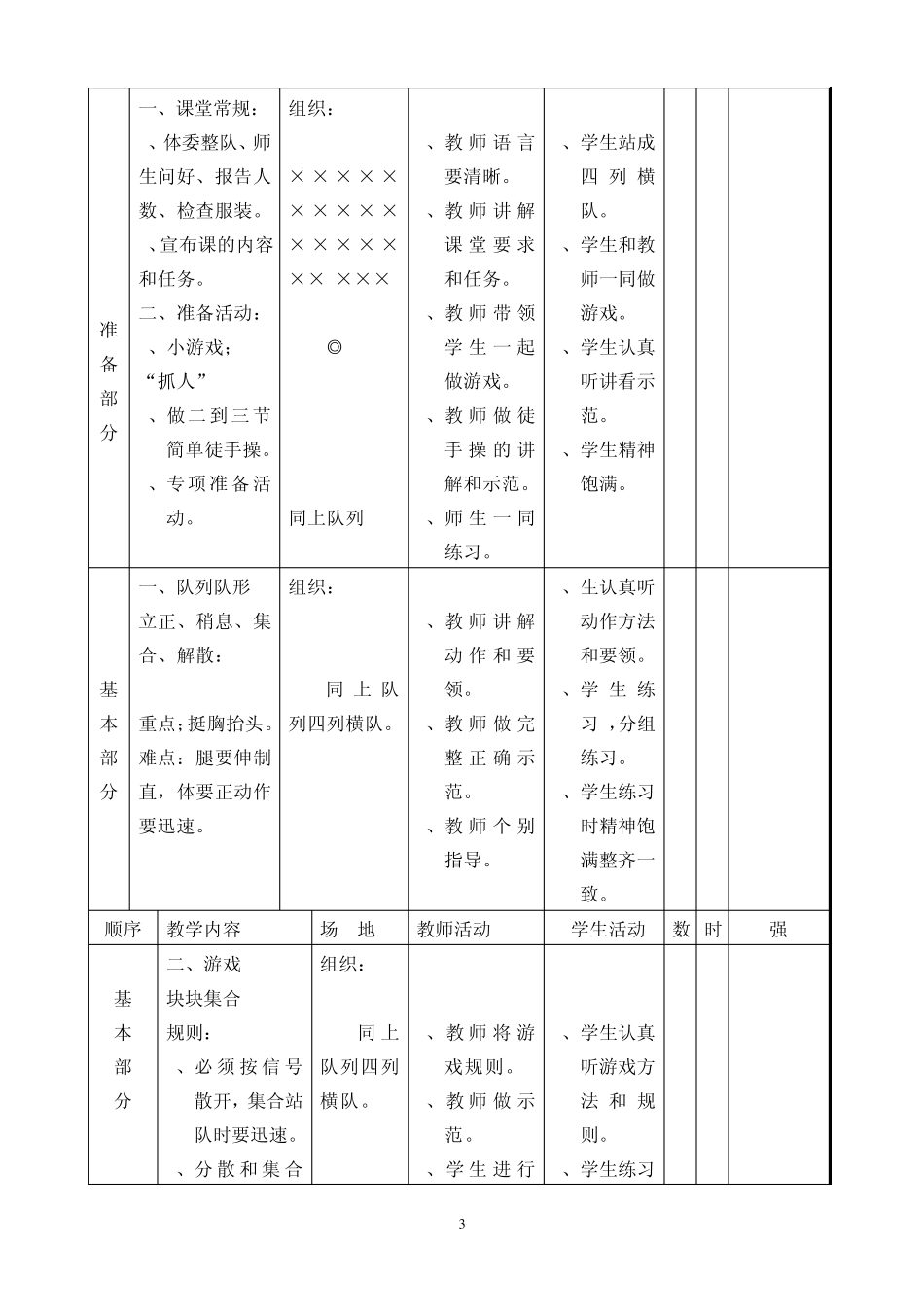 人教版六年级下册体育教案_第3页