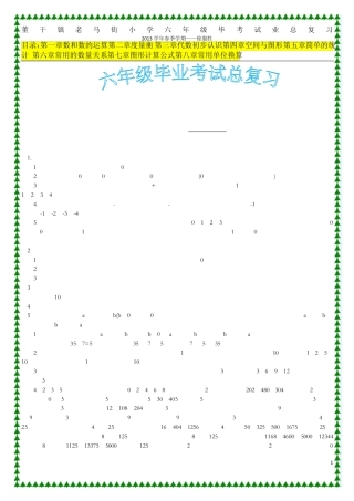 人教版六年级数学毕业考试总复习汇总