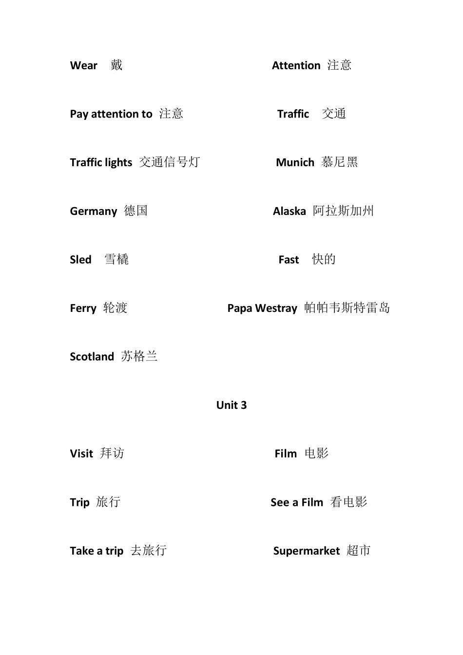 人教版六年级英语上册单词_第3页