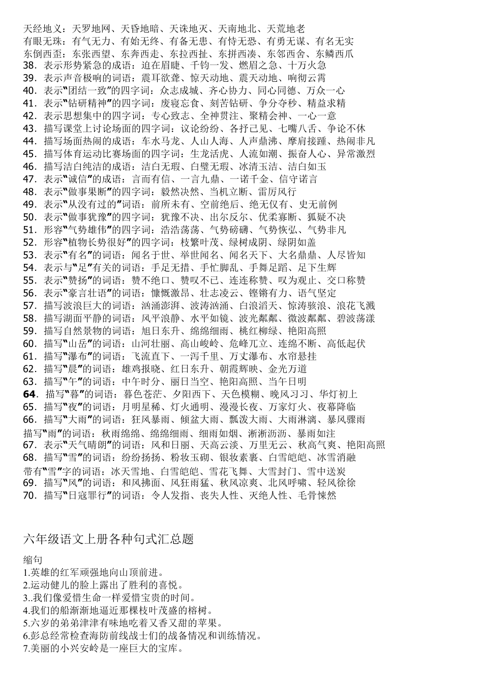 人教版六年级语文上册小学语文期末考试复习总资料(字词句词盘日积月累)_第3页