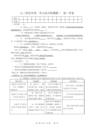 人教版初三化学第112单元测试题
