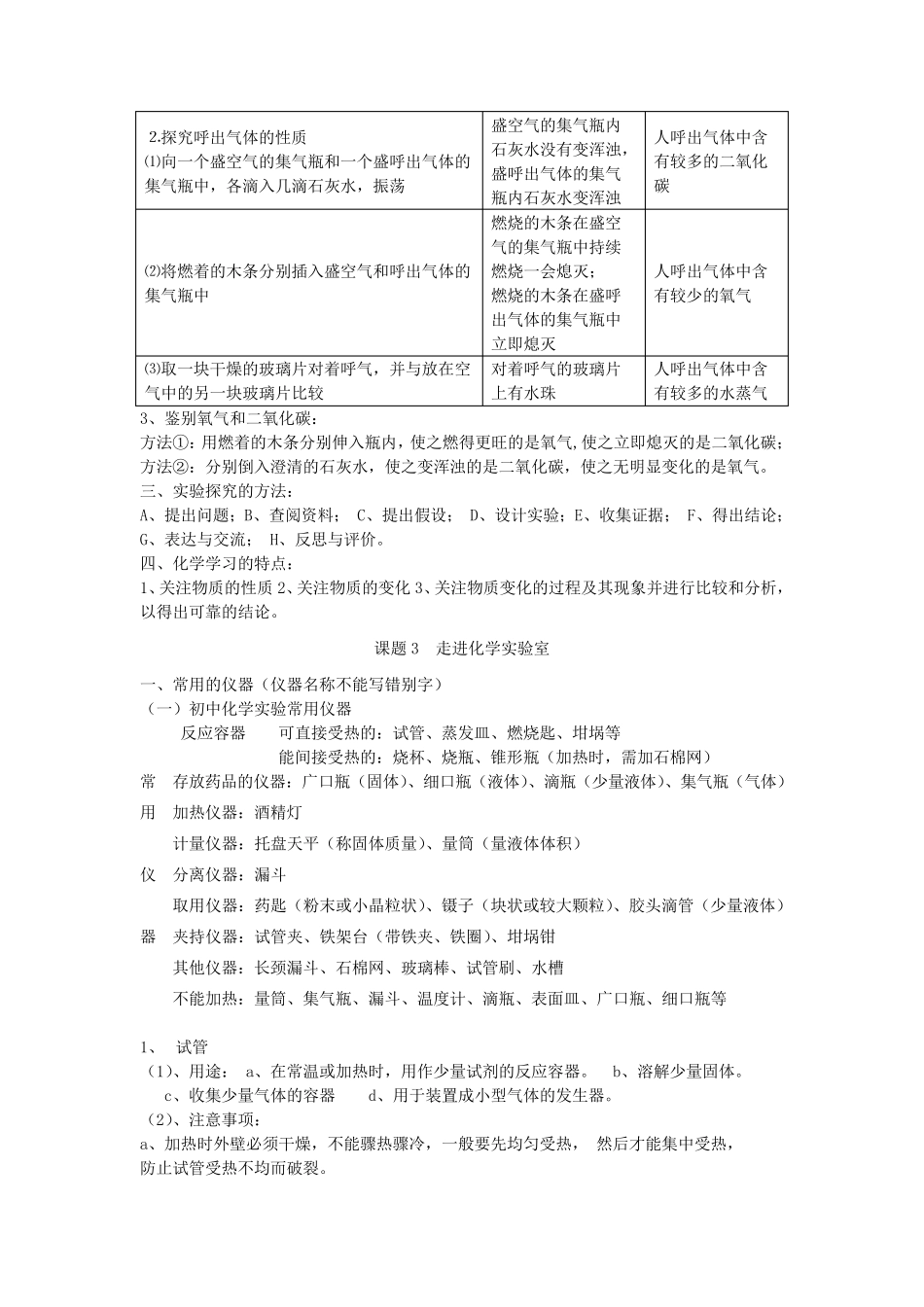 人教版初三化学第一章知识点总结_第3页