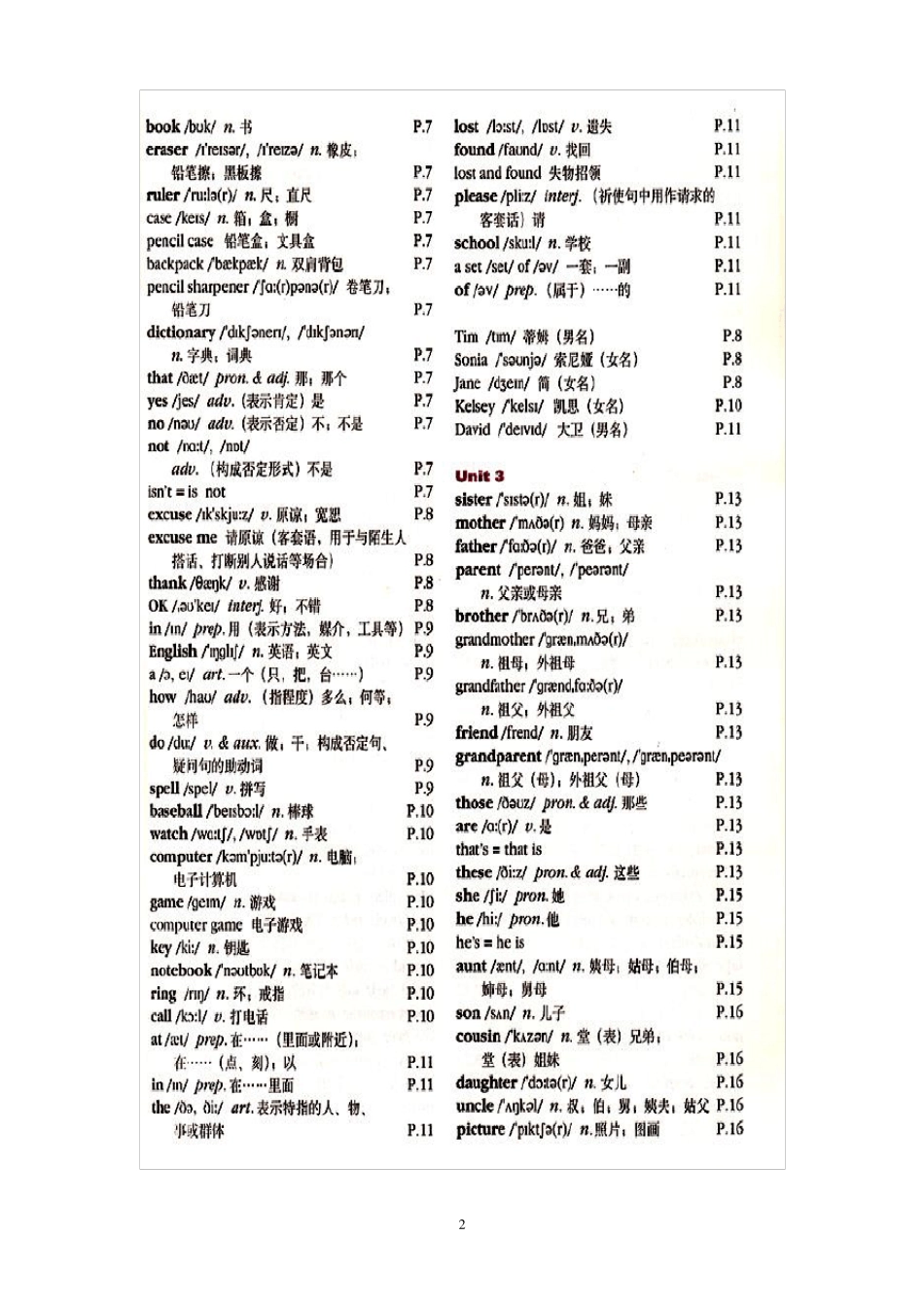 人教版初中三年英语单词表(按单元顺序)_第2页