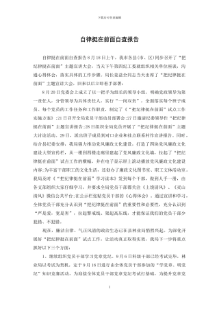 自律挺在前面自查报告