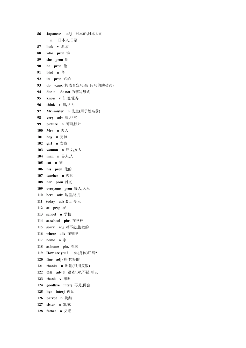 人教版初中英语(初中)单词表(初一至初三全册)_第3页