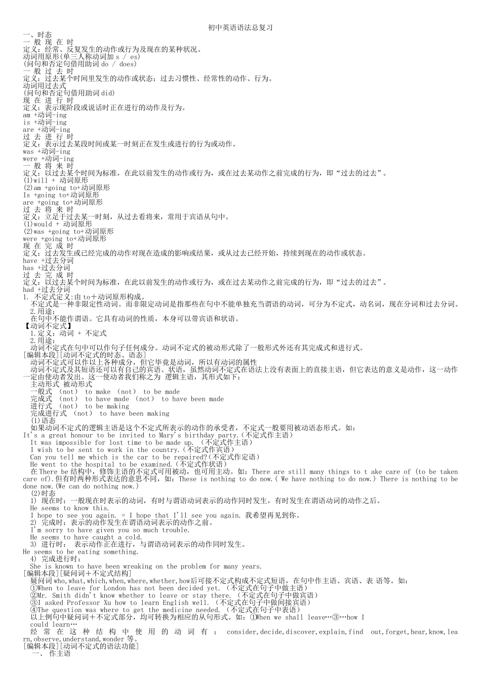 人教版初中英语语法总复习_第1页