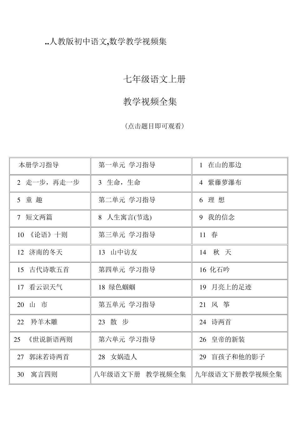 人教版初中语文_数学教学视频_第1页
