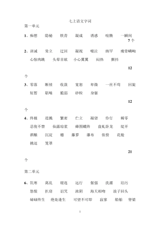 人教版初中语文字词大全