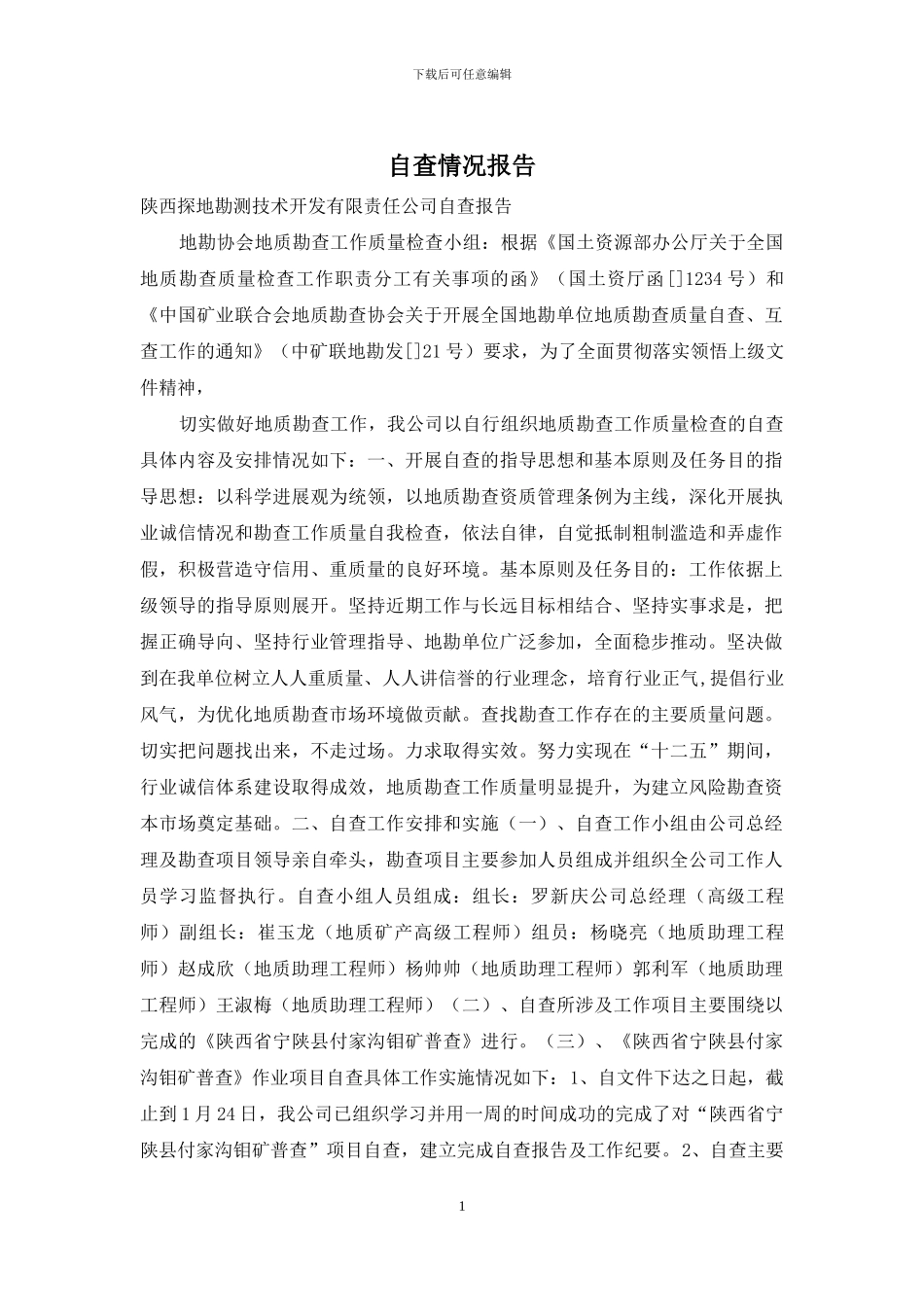 自查情况报告_第1页