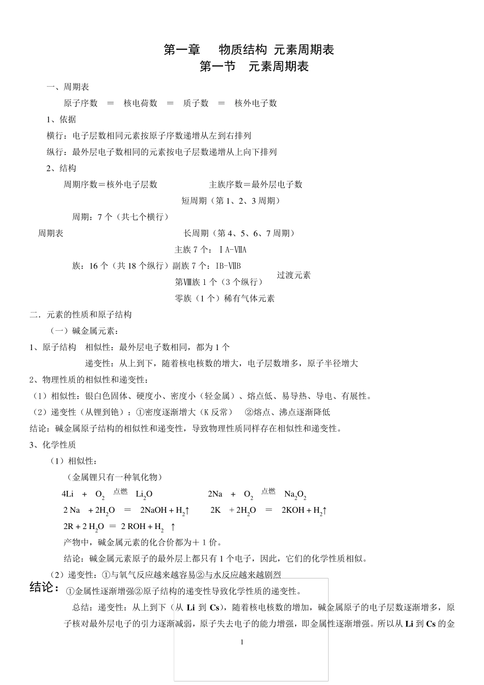 人教版化学必修二全册知识点总结_第1页