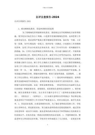自评自查报告-2024