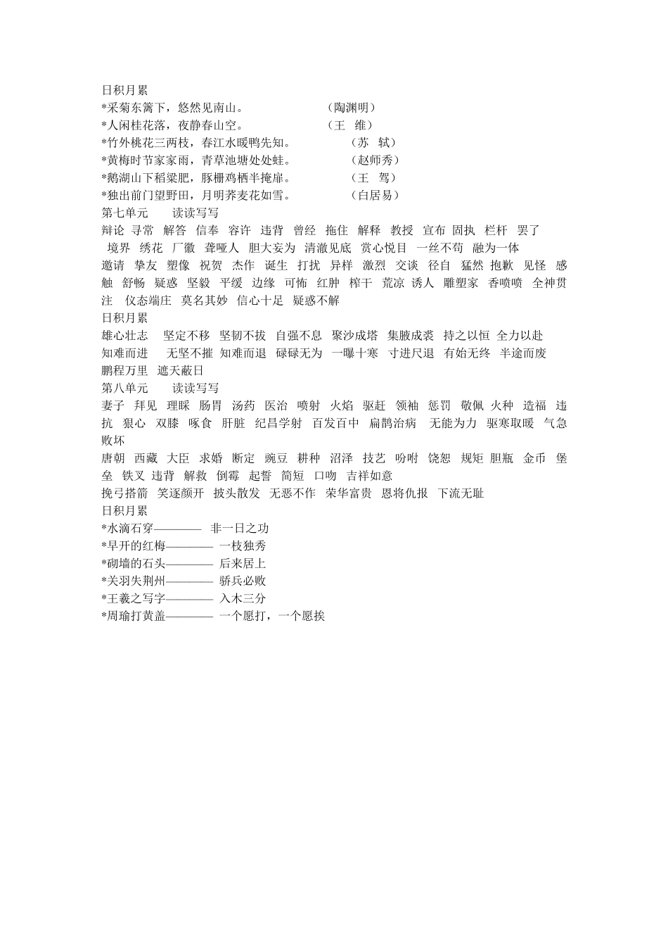 人教版四年级下册语文园地汇总_第3页