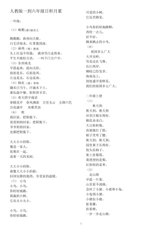 人教版小学16年级日积月累