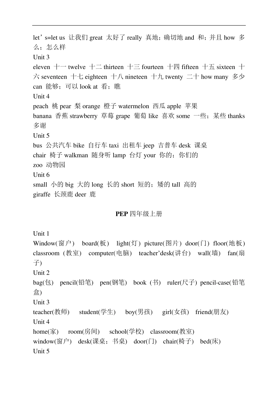 人教版小学3~6年级英语单词表_第2页