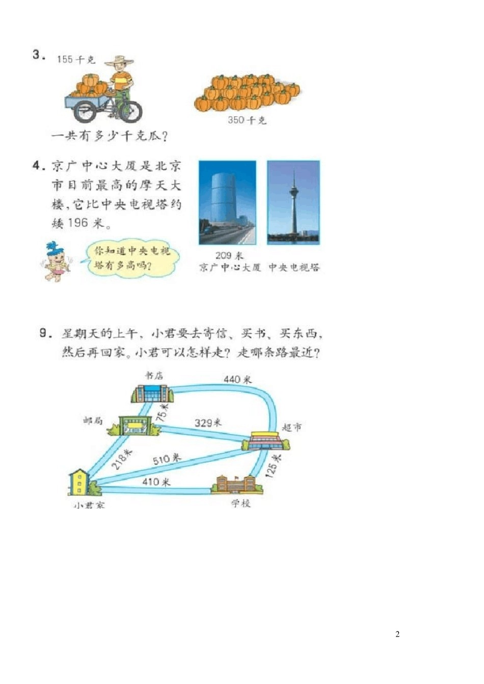 人教版小学三年级上应用题大全_第2页