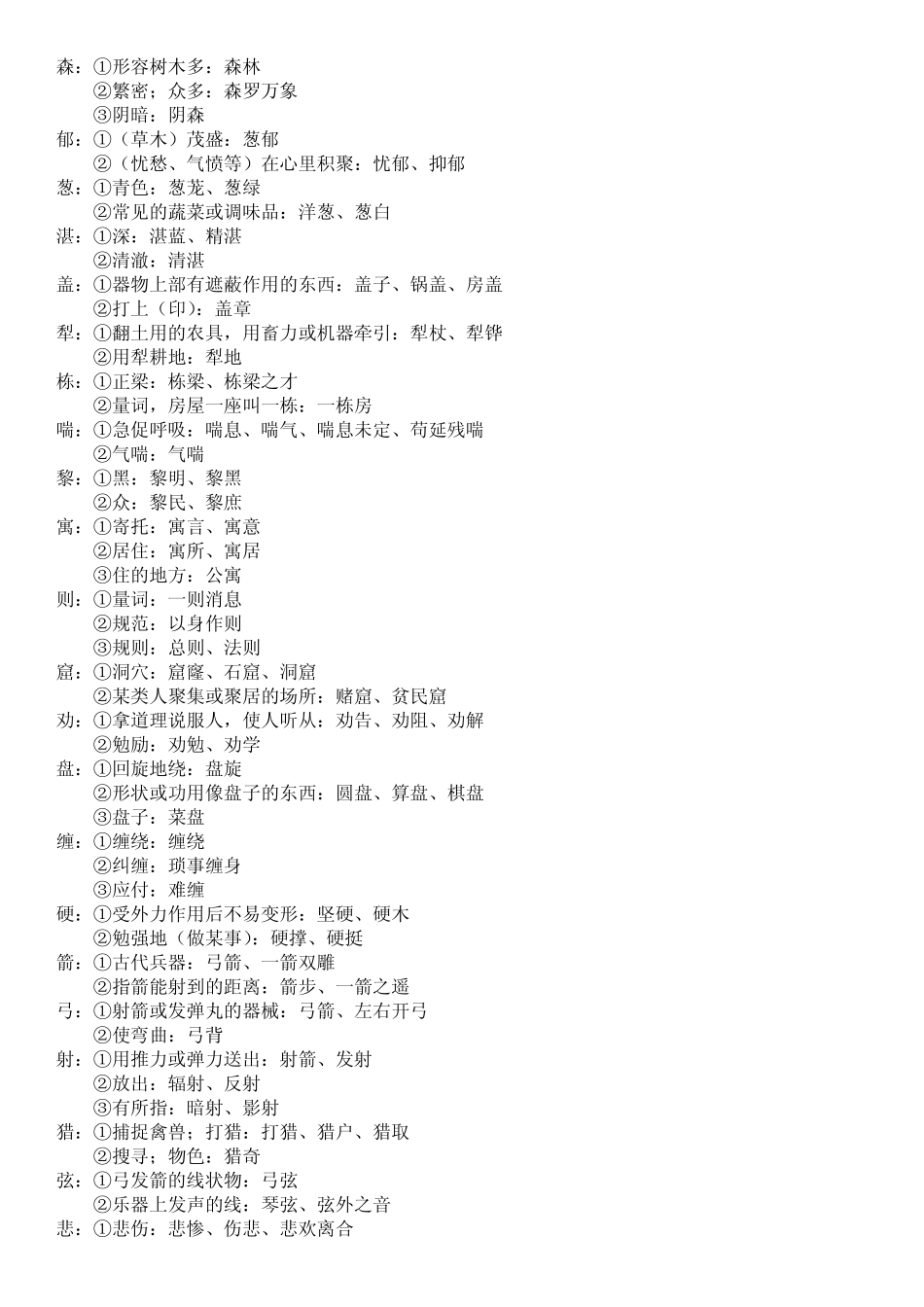 人教版小学三年级语文下册一字多义_第3页