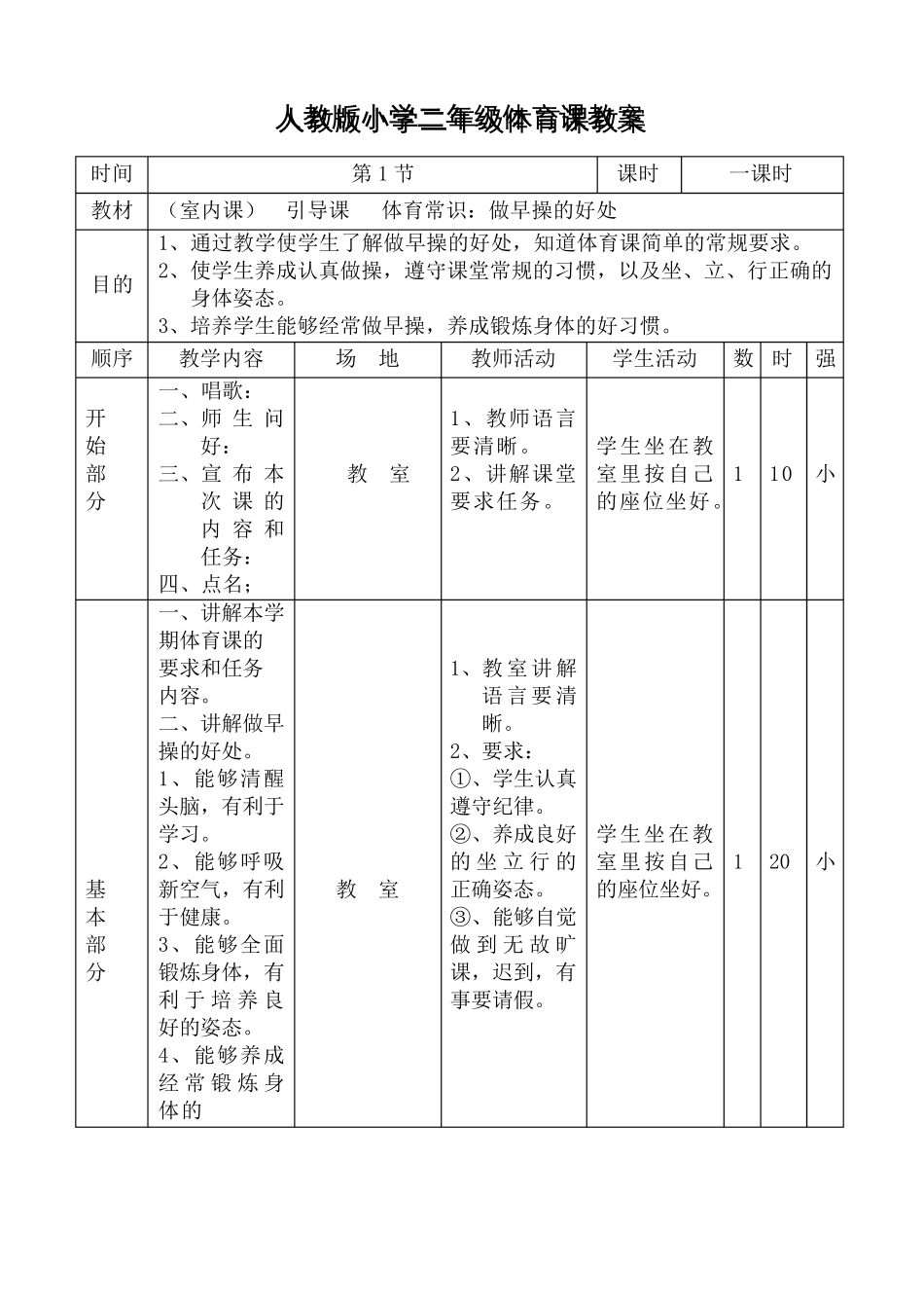 人教版小学二年级体育课教案_第1页