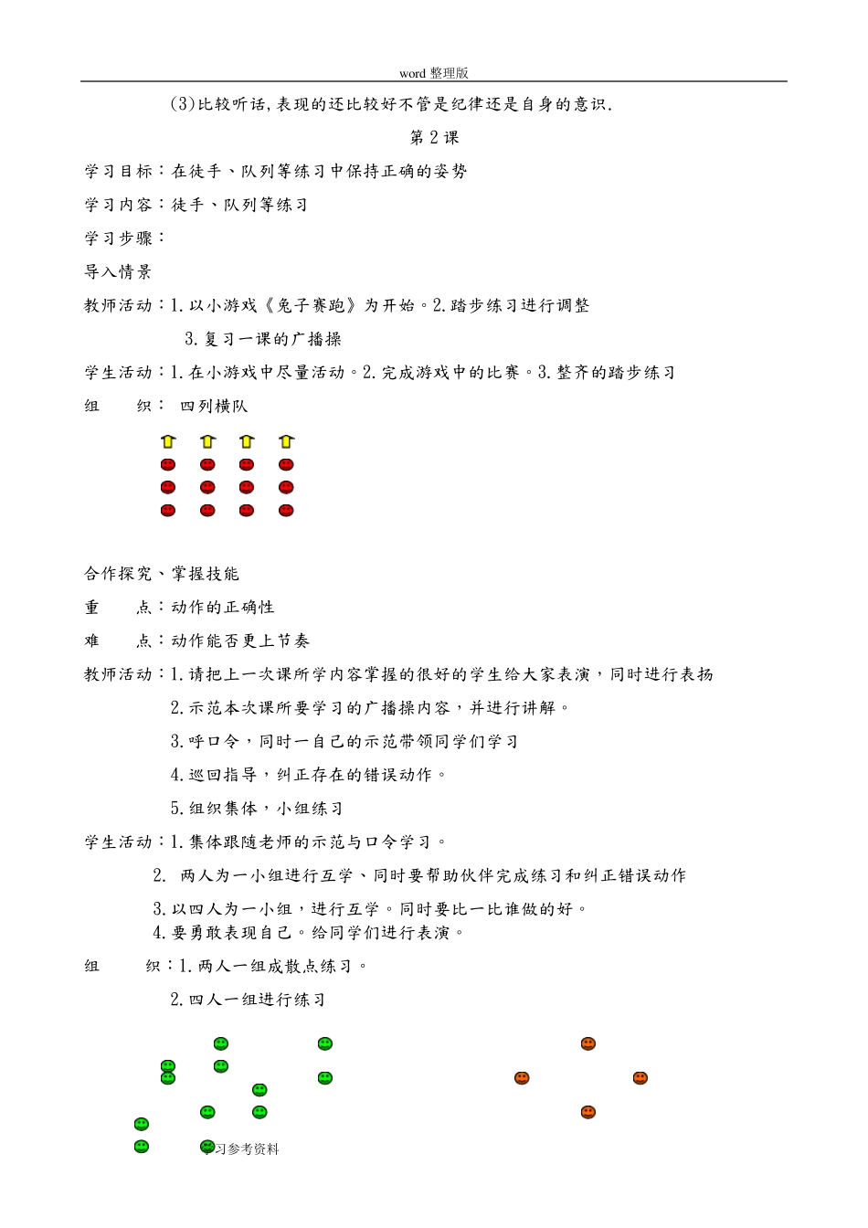 人教版小学四年级上册体育教案全集_第2页