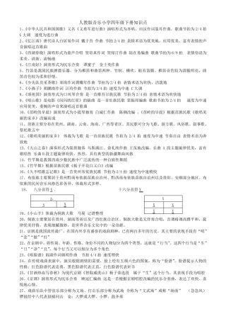 人教版小学四年级下册音乐试题