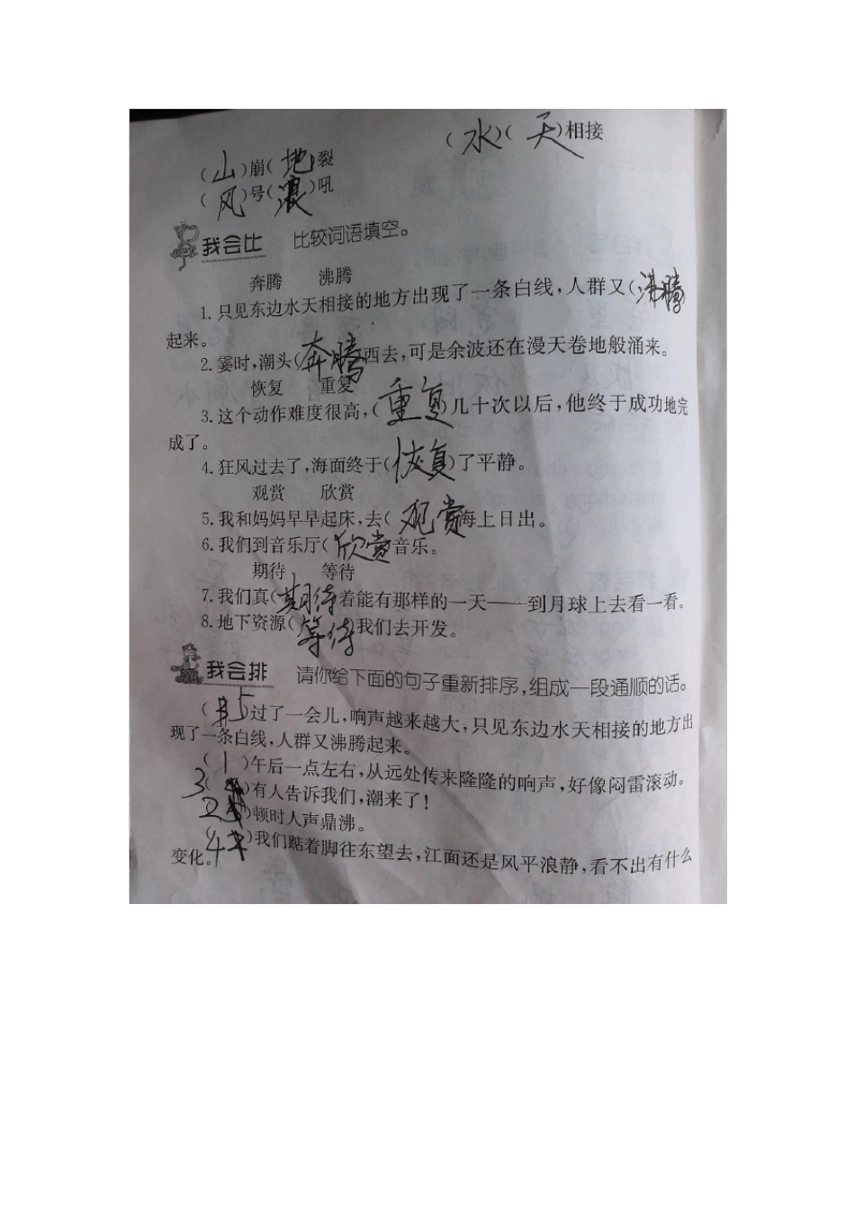 人教版小学四年级语文上学期配套练习册答案_第2页