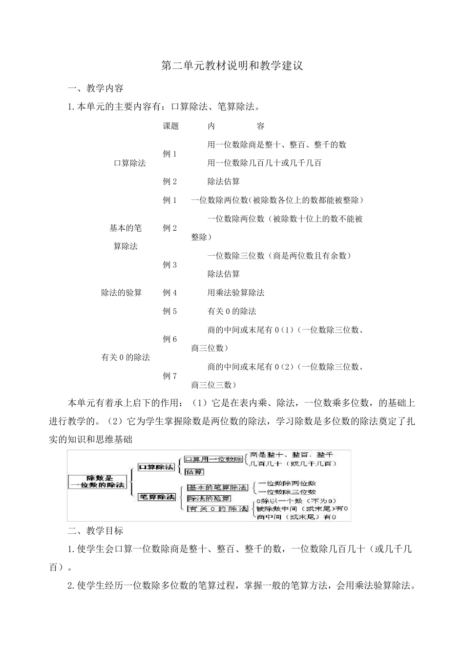 人教版小学数学三年级下册第二单元教学设计(带单元计划)_第1页