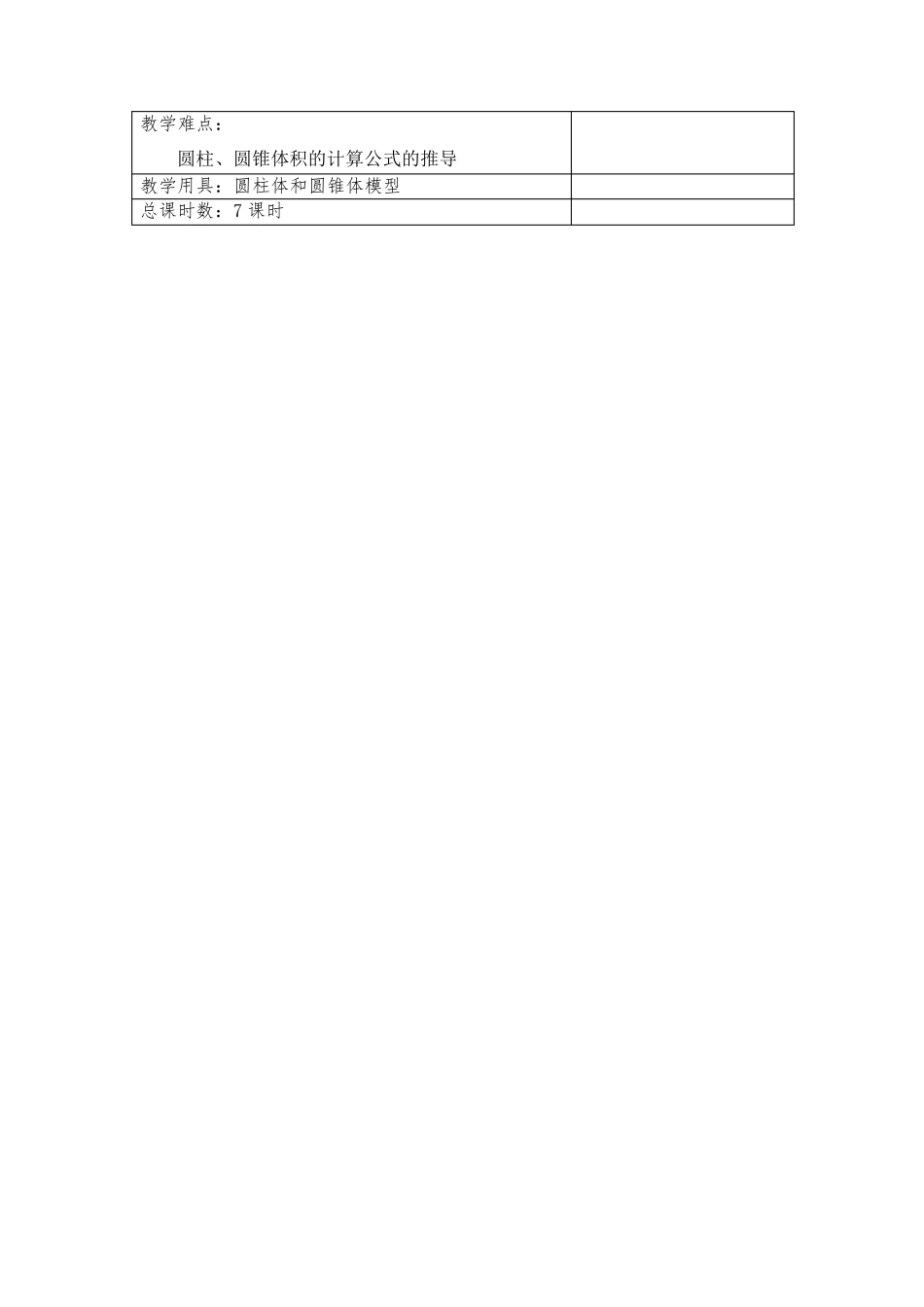 人教版小学数学六年级下册第三单元圆柱与圆锥教材分析_第2页