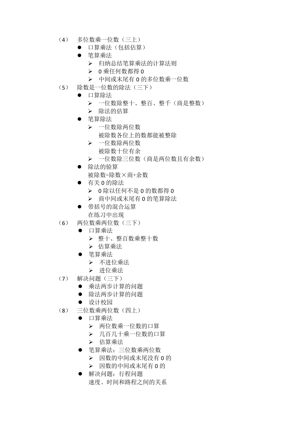 人教版小学数学知识体系分布_第3页