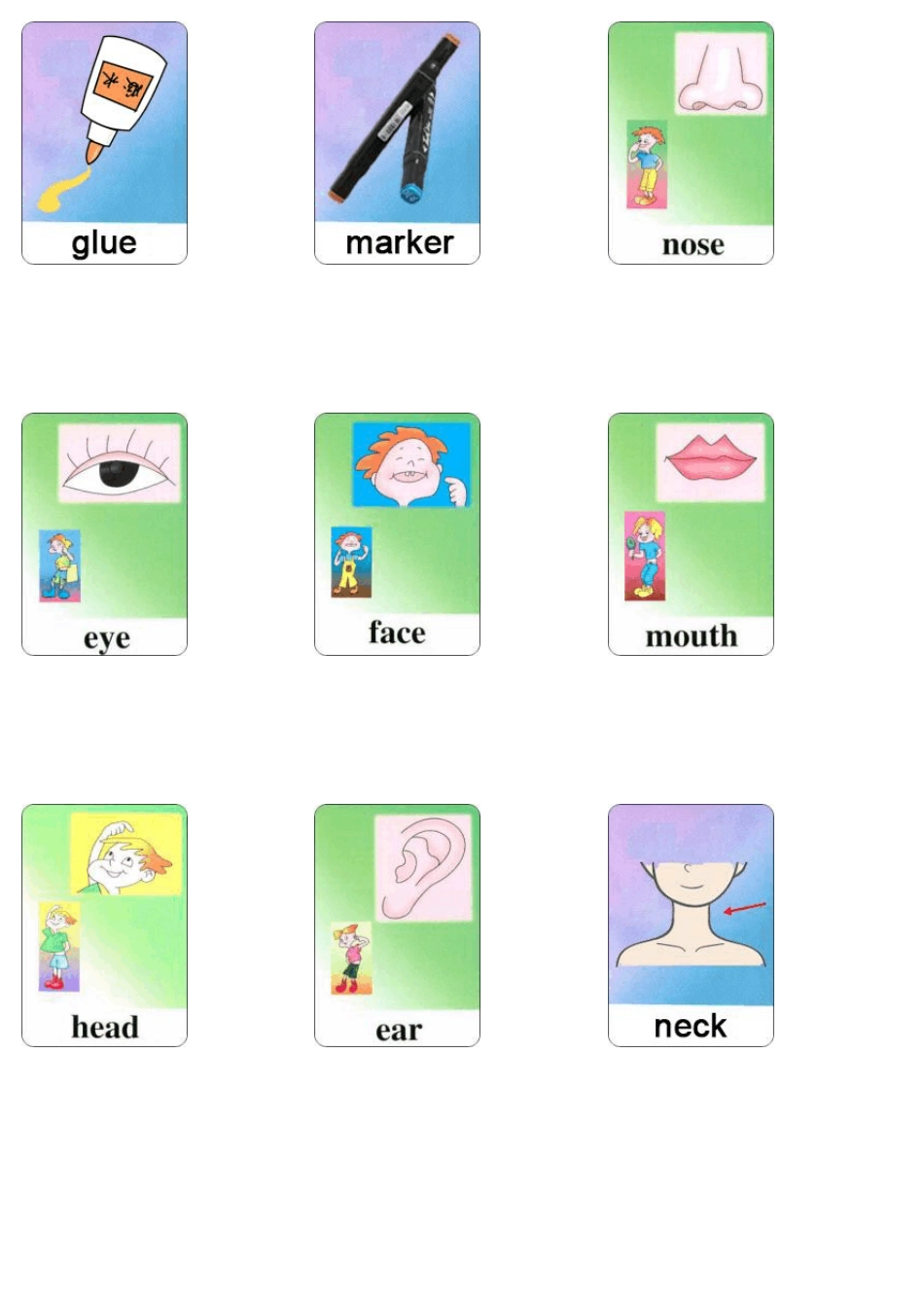 人教版小学英语三年级上册单词卡片_第3页