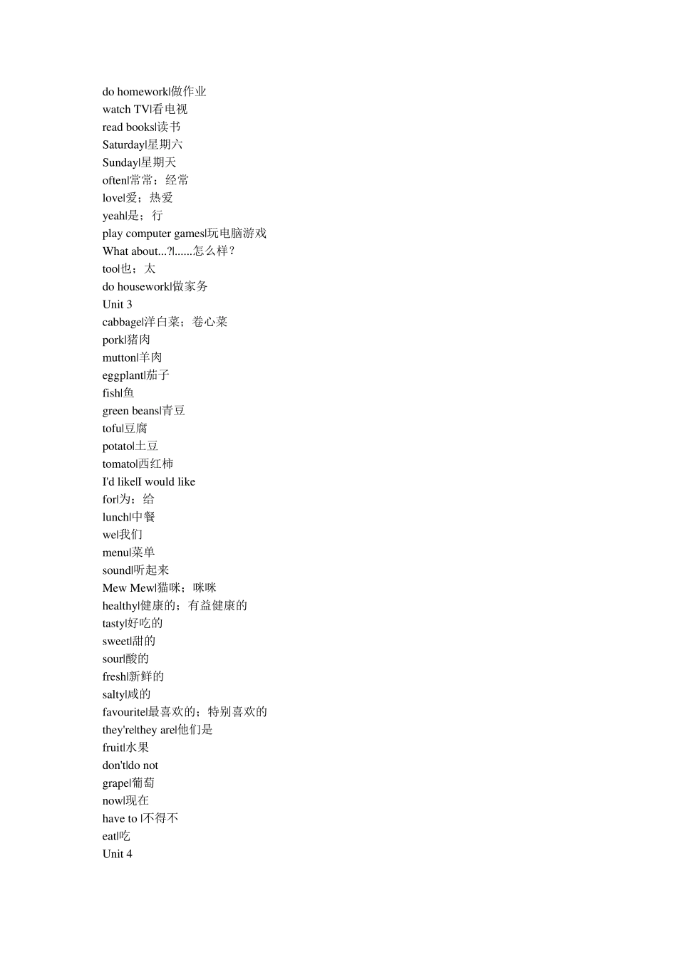 人教版小学英语五年级课后单词表_第2页