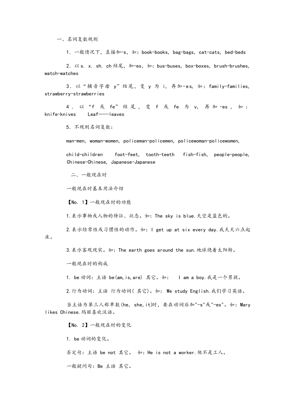 人教版小学英语语法大全_第1页