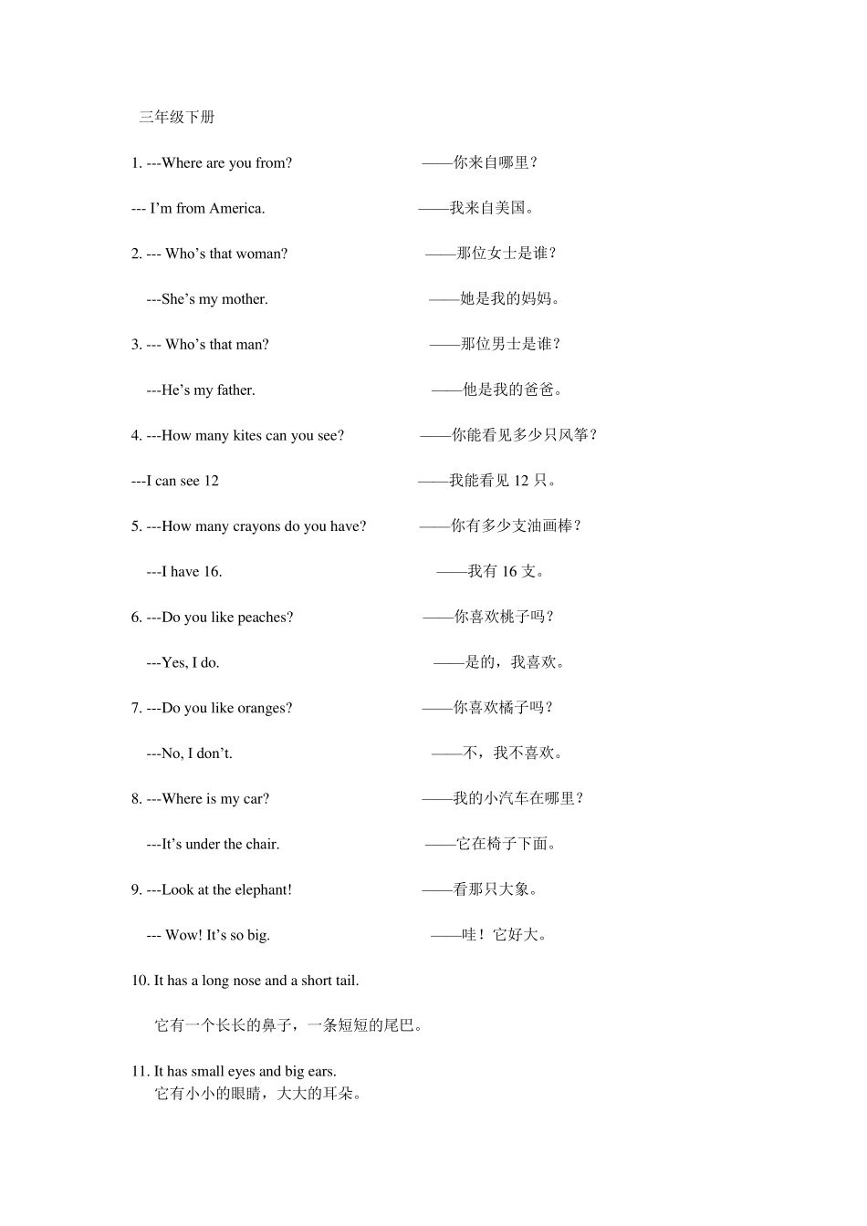 人教版小学英语重要句型归纳_第2页
