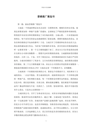 营销推广策划书