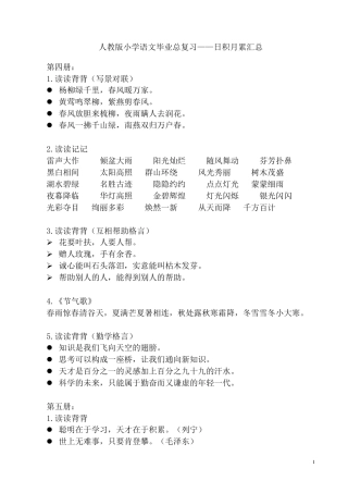 人教版小学语文总复习日积月累汇总(打印)
