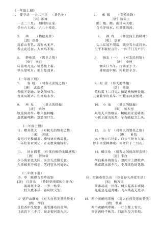 人教版小学语文教材古诗词集