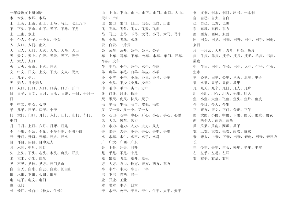 人教版小学语文词汇表13年级_第1页