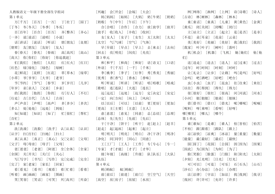 人教版小学语文词汇表13年级_第2页