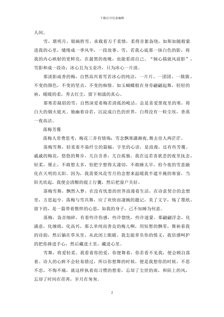 落梅雪舞-轻柔-芳覆-落梅_第2页