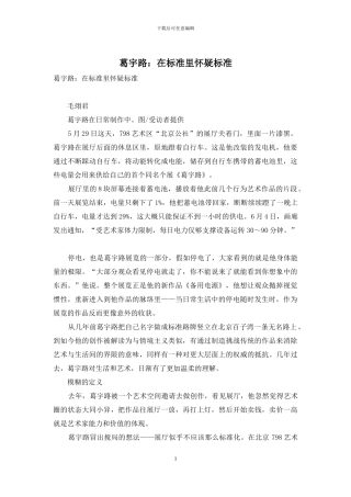 葛宇路：在标准里怀疑标准