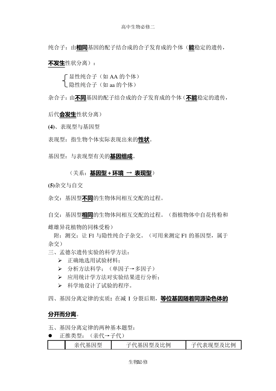人教版教学素材高中生物课堂笔记生物必修2_第2页