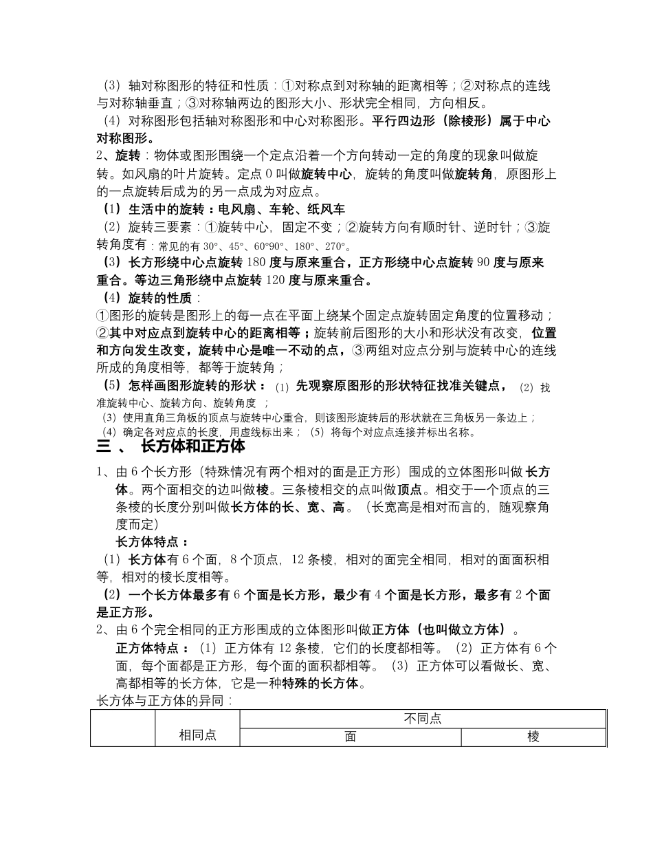 人教版数学五年级下册知识点归纳总结_第2页