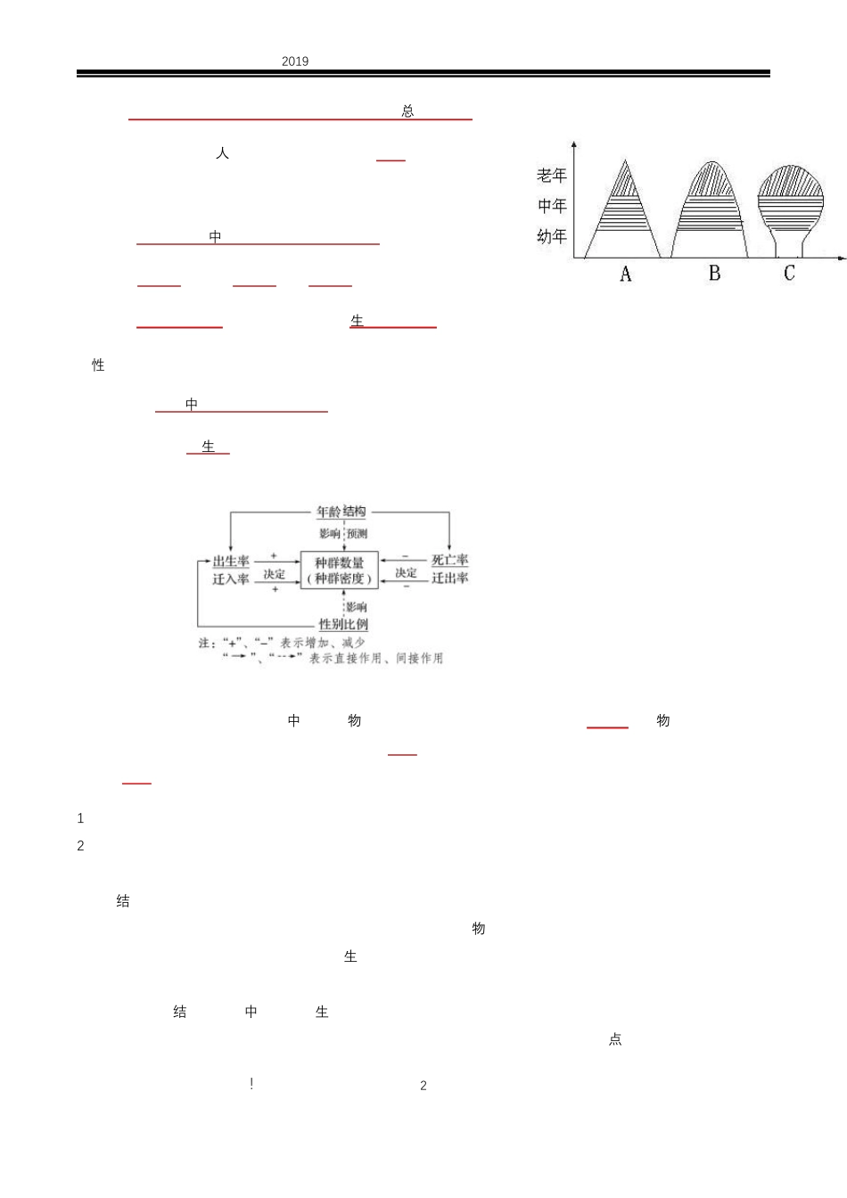 人教版新教材高中生物选择性必修二全册重点知识点归纳总结(复习必背)_第2页