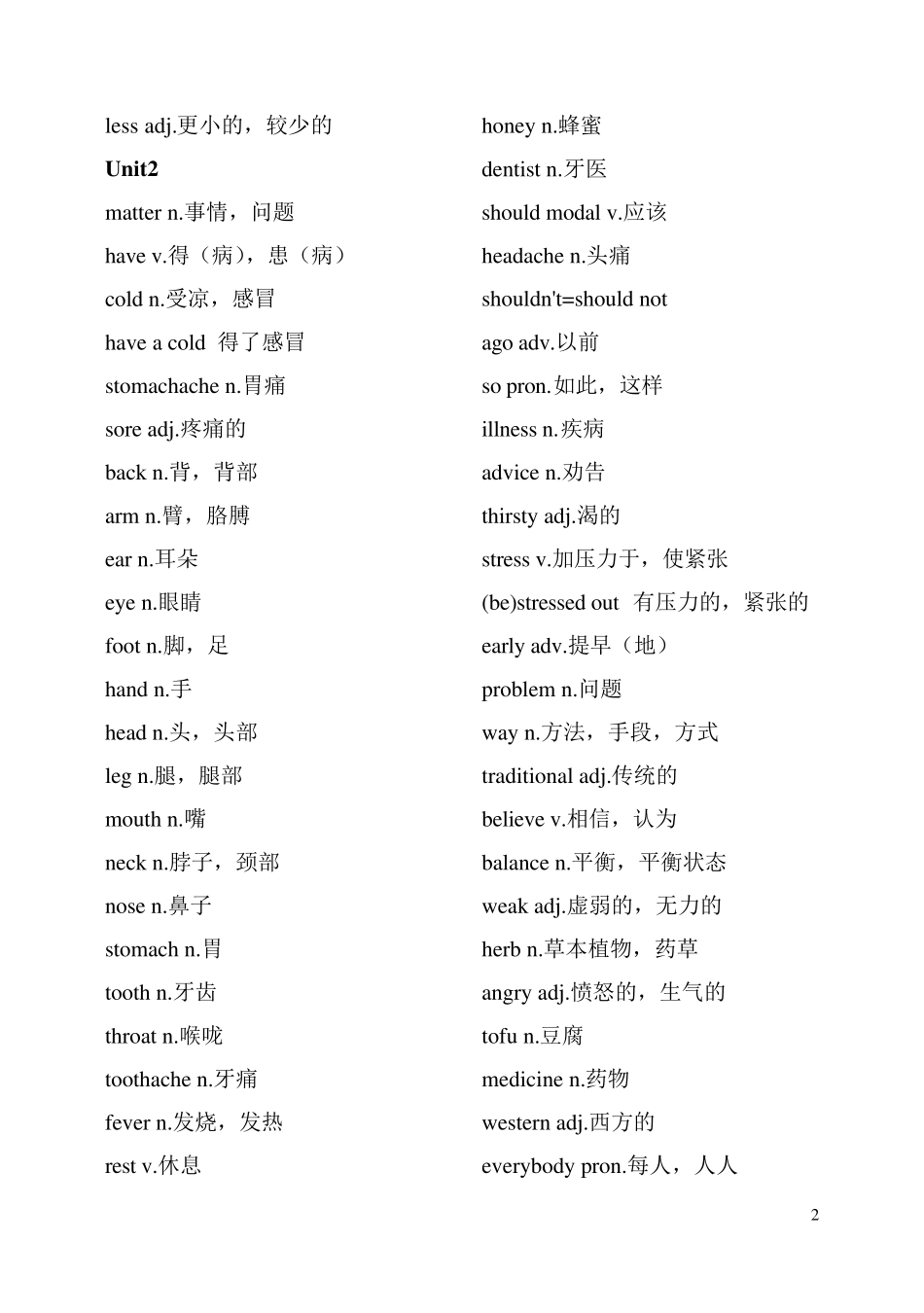人教版新目标八年级上册英语单词表_第2页