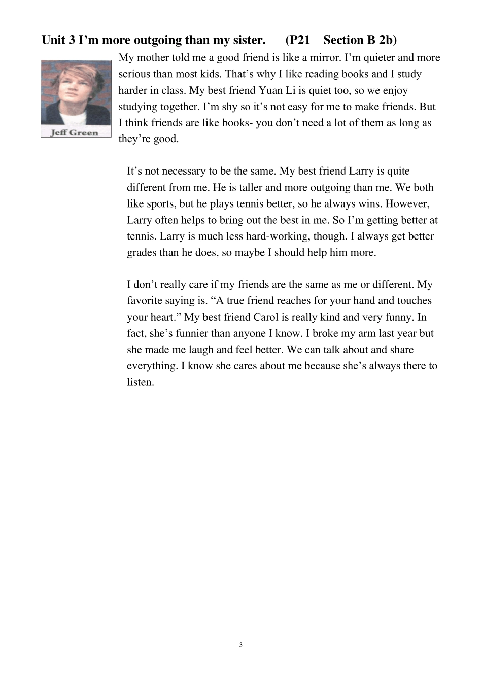 人教版新目标英语八年级上册课文SectionB2b思维导图题Units15_第3页